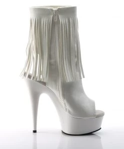 Pleaser Direct Delight 1019 White Fringe Ankle Boots Platform Shoes 9 Pleaser Direct Delight 1019 White Fringe Ankle Boots Platform Shoes