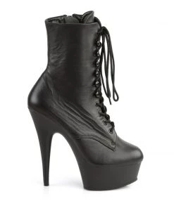 Pleaser Direct Delight 1020 Black Leather Ankle Boots 9 Pleaser Direct Delight 1020 Black Leather Ankle Boots