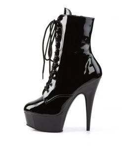 Pleaser Direct Delight 1020 Black Patent Ankle Boots Larger Size Shoes