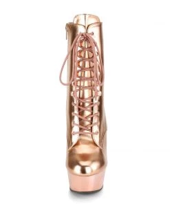 Pleaser Direct Larger Size Shoes Delight 1020 Rose Gold Matte Platform Boots