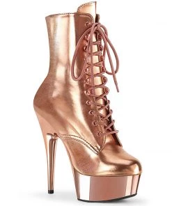 Pleaser Direct Larger Size Shoes Delight 1020 Rose Gold Matte Platform Boots