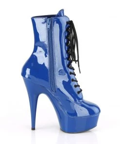 Pleaser Direct Delight 1020 Royal Blue Patent Ankle Boots