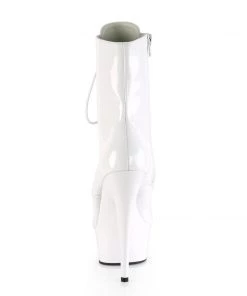 Pleaser Direct Delight 1020 White Patent Ankle Boots Larger Size Shoes
