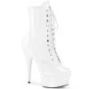 Pleaser Direct Delight 1020 White Patent Ankle Boots Larger Size Shoes