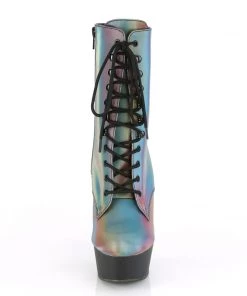 Pleaser Direct Larger Size Shoes Delight 1020REFL Rainbow Reflective Ankle Boots