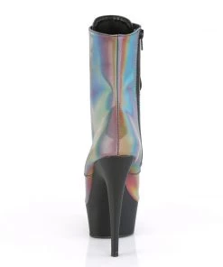 Pleaser Direct Larger Size Shoes Delight 1020REFL Rainbow Reflective Ankle Boots