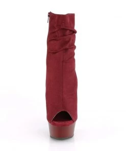 Pleaser Direct Delight 1031 Burgundy Faux Suede Slouched Ankle Boots Larger Size Shoes