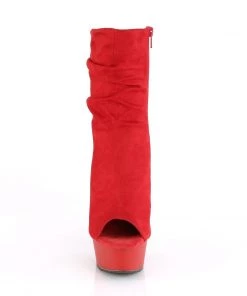 Pleaser Larger Size Shoes DELIGHT 1031 Red Vegan Ankle/Mid-Calf Boots