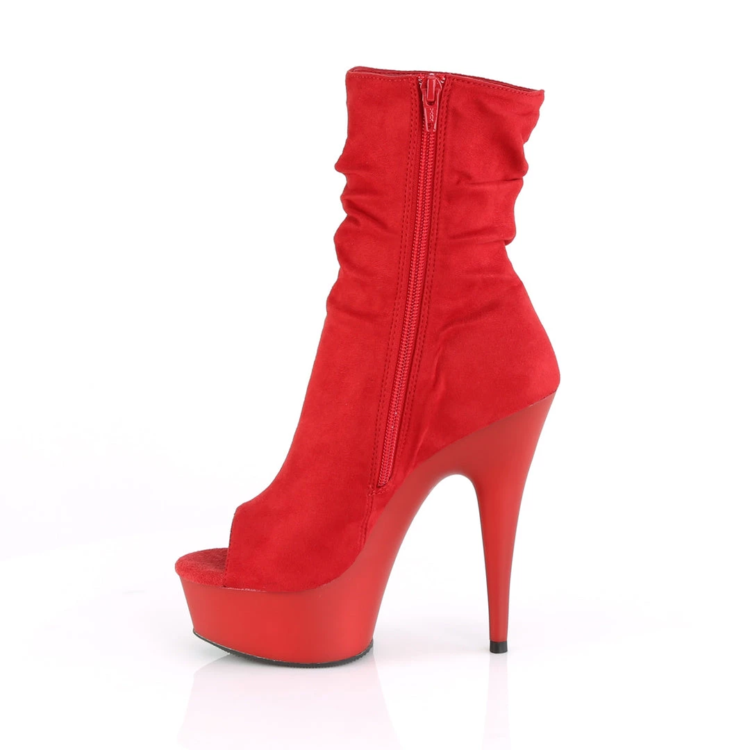 Pleaser Larger Size Shoes DELIGHT 1031 Red Vegan Ankle/Mid-Calf Boots 3 Pleaser Larger Size Shoes DELIGHT 1031 Red Vegan Ankle/Mid-Calf Boots