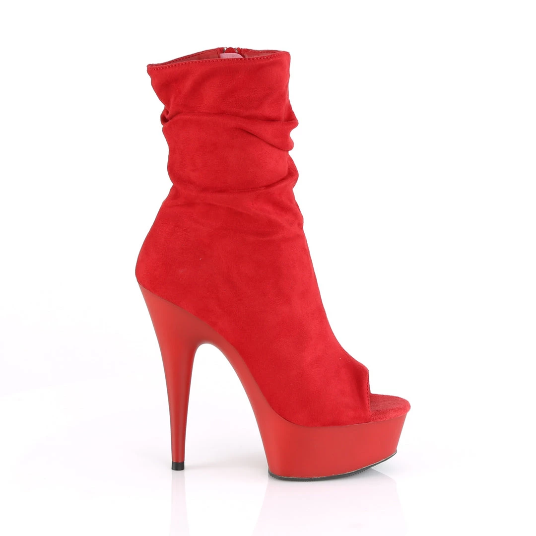 Pleaser Larger Size Shoes DELIGHT 1031 Red Vegan Ankle/Mid-Calf Boots 5 Pleaser Larger Size Shoes DELIGHT 1031 Red Vegan Ankle/Mid-Calf Boots