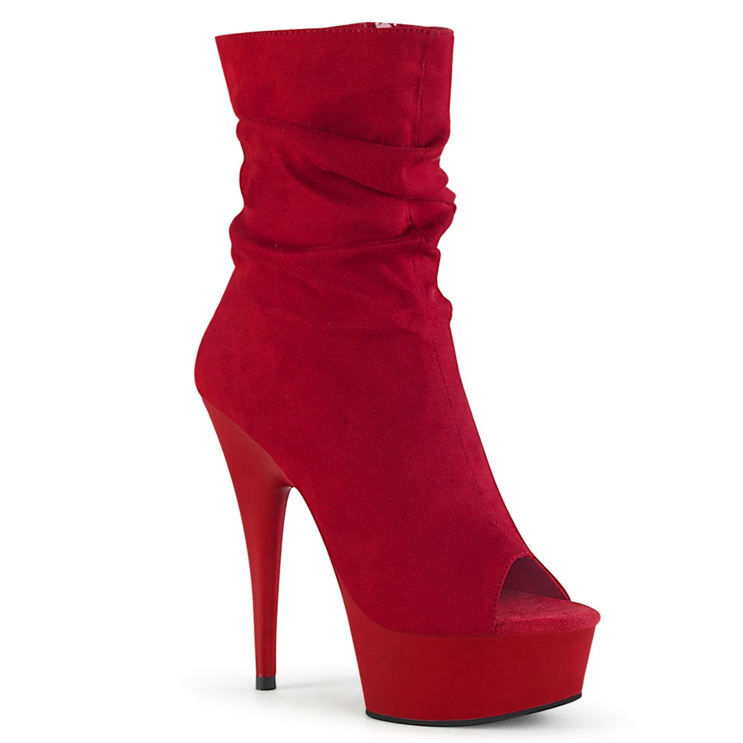 Pleaser Larger Size Shoes DELIGHT 1031 Red Vegan Ankle/Mid-Calf Boots 1 Pleaser Larger Size Shoes DELIGHT 1031 Red Vegan Ankle/Mid-Calf Boots