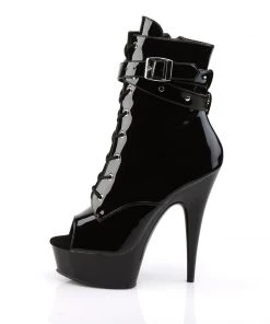 Pleaser Direct Delight 1033 Black Patent Buckled Ankle Boots Platform Shoes 7 Pleaser Direct Delight 1033 Black Patent Buckled Ankle Boots Platform Shoes