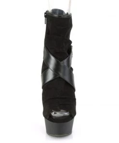 Pleaser DELIGHT 1034 Black Vegan Ankle/Mid-Calf Boots Larger Size Shoes