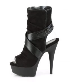 Pleaser DELIGHT 1034 Black Vegan Ankle/Mid-Calf Boots Larger Size Shoes