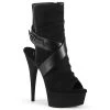 Pleaser DELIGHT 1034 Black Vegan Ankle/Mid-Calf Boots Larger Size Shoes