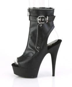Pleaser Direct Delight 1035 Black Backless Ankle Boots Larger Size Shoes