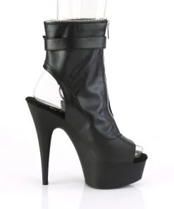 Pleaser Direct Delight 1035 Black Backless Ankle Boots Larger Size Shoes