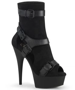 Pleaser Direct Larger Size Shoes Delight 1037 Black Cut Out Platforms