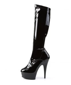 Pleaser Direct Delight 2000 Black Patent Knee High Boots 7 Pleaser Direct Delight 2000 Black Patent Knee High Boots