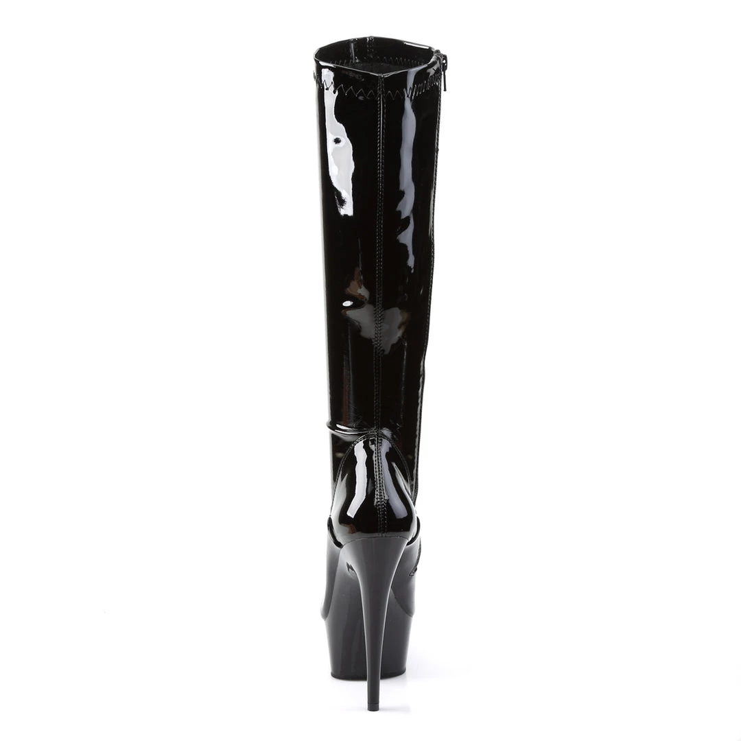 Pleaser Direct Delight 2000 Black Patent Knee High Boots 4 Pleaser Direct Delight 2000 Black Patent Knee High Boots