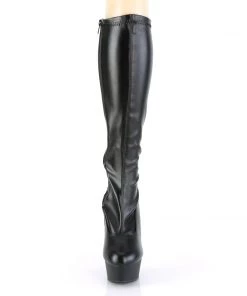 Pleaser Direct Delight 2000 Black Matte Knee High Boots Larger Size Shoes