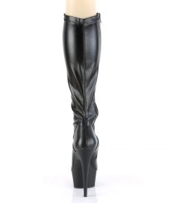 Pleaser Direct Delight 2000 Black Matte Knee High Boots Larger Size Shoes