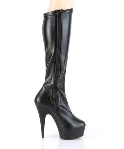 Pleaser Direct Delight 2000 Black Matte Knee High Boots Larger Size Shoes
