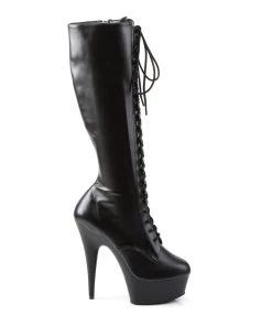 Pleaser Direct Delight 2023 Black Knee High Lace Up Boots 9 Pleaser Direct Delight 2023 Black Knee High Lace Up Boots