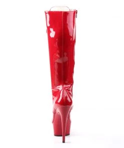 Pleaser Direct Delight 2023 Red Knee High Lace Up Boots 8 Pleaser Direct Delight 2023 Red Knee High Lace Up Boots