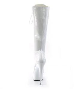 Pleaser Direct Larger Size Shoes Delight 2023 White Knee High Lace Up Boots