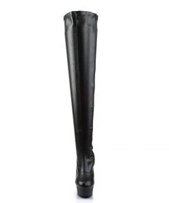 Pleaser Direct Larger Size Shoes Delight 3000 Black Matte Thigh High Boots