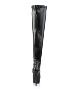Pleaser Direct Larger Size Shoes Delight 3000 Black Matte Thigh High Boots