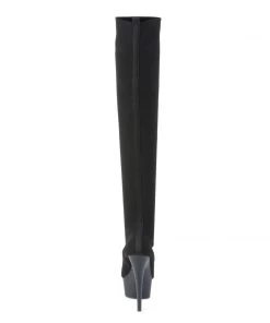 Pleaser Direct Delight 3002-1 Black Knit Thigh High Boots Larger Size Shoes
