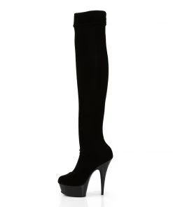Pleaser Direct Delight 3002 Black Thigh High Boots Larger Size Shoes