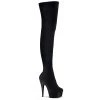 Pleaser Direct Delight 3002 Black Thigh High Boots Larger Size Shoes