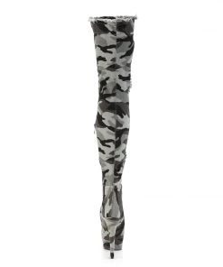 Pleaser Direct Platform Shoes Delight 3005 Camo Print Thigh Boots 8 Pleaser Direct Platform Shoes Delight 3005 Camo Print Thigh Boots