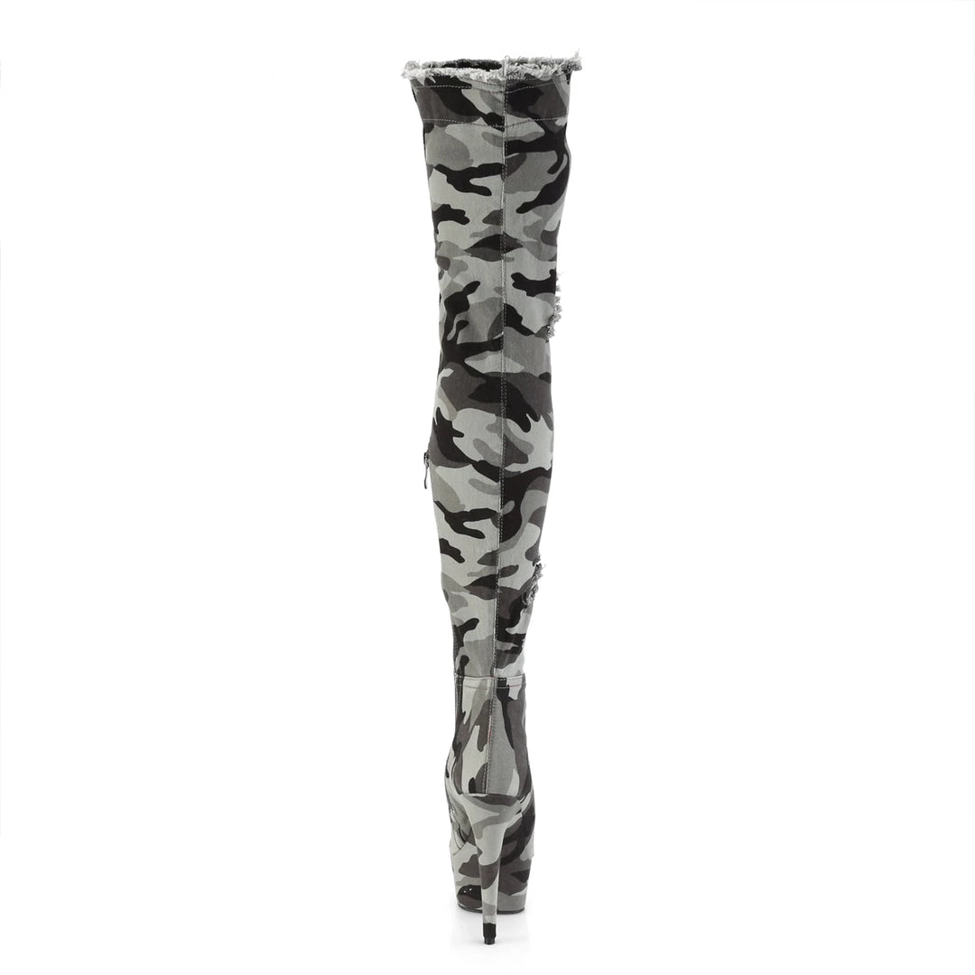Pleaser Direct Platform Shoes Delight 3005 Camo Print Thigh Boots 4 Pleaser Direct Platform Shoes Delight 3005 Camo Print Thigh Boots