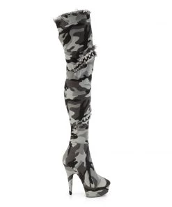 Pleaser Direct Platform Shoes Delight 3005 Camo Print Thigh Boots 9 Pleaser Direct Platform Shoes Delight 3005 Camo Print Thigh Boots
