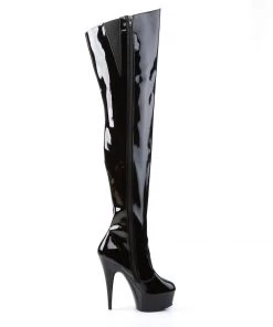 Pleaser Direct Larger Size Shoes Delight 3010 Black Patent Thigh Boots 9 Pleaser Direct Larger Size Shoes Delight 3010 Black Patent Thigh Boots