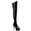 Pleaser Direct Larger Size Shoes Delight 3010 Black Patent Thigh Boots