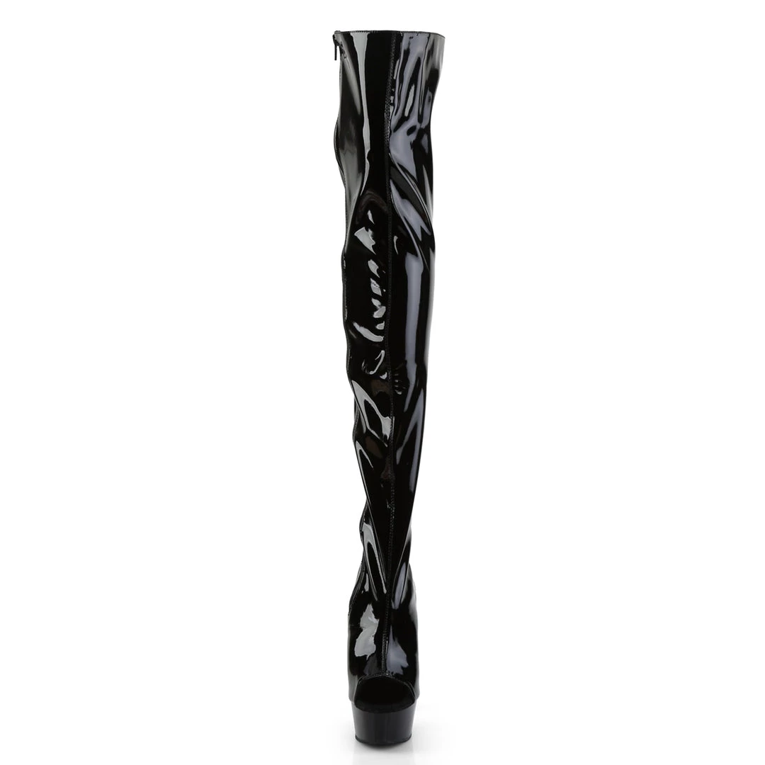 Pleaser Direct Delight 3017 Black Lace Up Thigh High Boots Larger Size Shoes 2 Pleaser Direct Delight 3017 Black Lace Up Thigh High Boots Larger Size Shoes