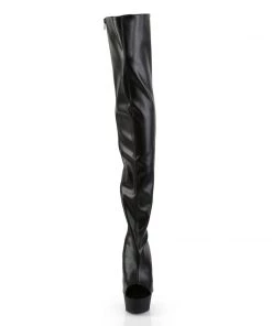 Pleaser Direct Delight 3017 Black Lace Up Thigh High Boots Larger Size Shoes