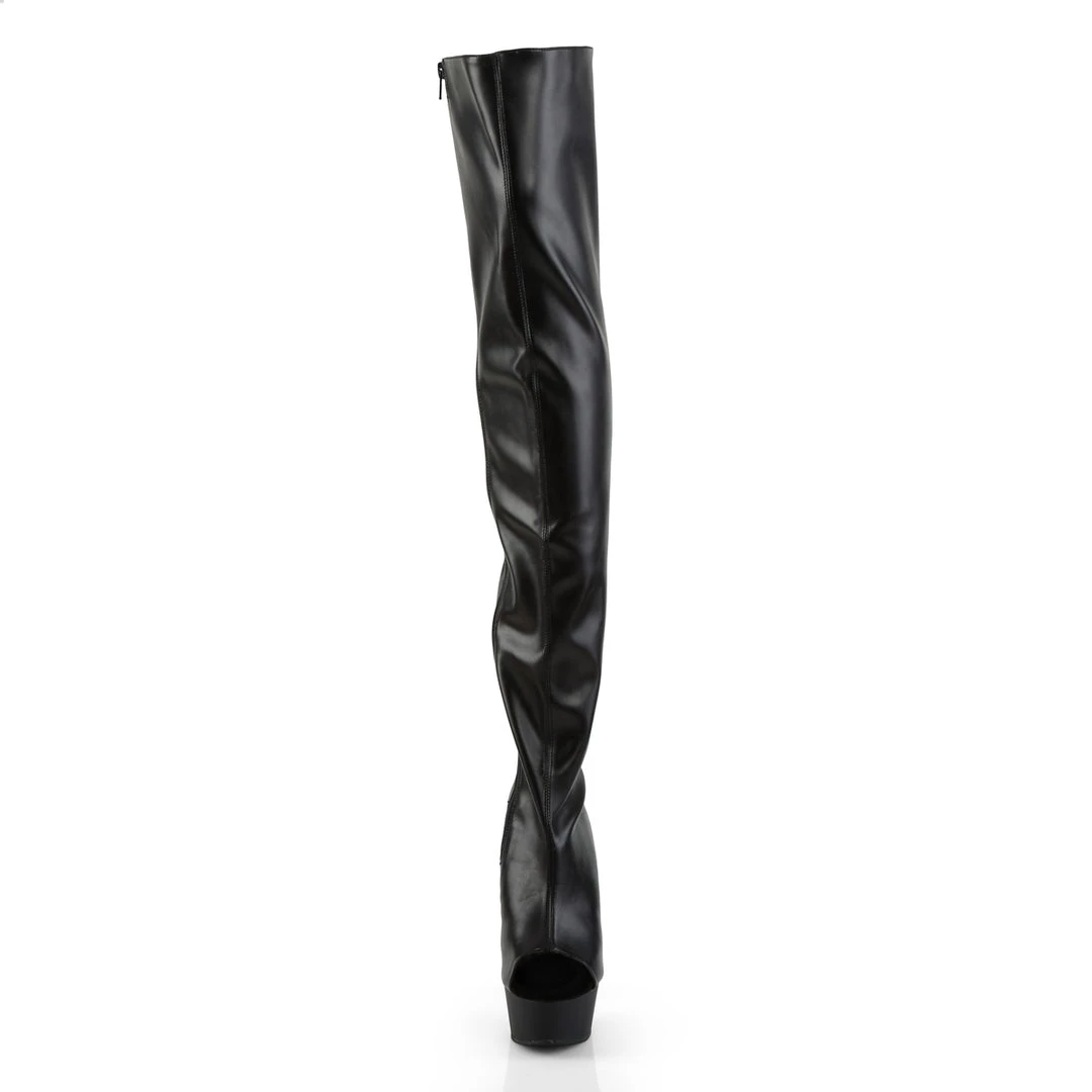 Pleaser Direct Delight 3017 Black Lace Up Thigh High Boots Larger Size Shoes 2 Pleaser Direct Delight 3017 Black Lace Up Thigh High Boots Larger Size Shoes