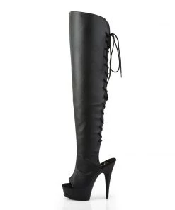 Pleaser Direct Delight 3019 Black Faux Leather Thigh High Boots 7 Pleaser Direct Delight 3019 Black Faux Leather Thigh High Boots