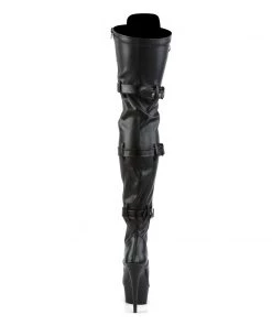 Pleaser Direct Larger Size Shoes Delight 3028 Black Buckle Thigh Boots 8 Pleaser Direct Larger Size Shoes Delight 3028 Black Buckle Thigh Boots