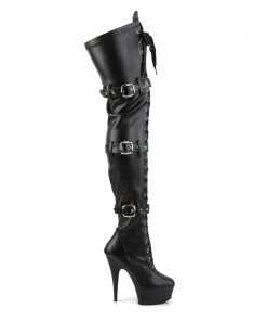 Pleaser Direct Larger Size Shoes Delight 3028 Black Buckle Thigh Boots 9 Pleaser Direct Larger Size Shoes Delight 3028 Black Buckle Thigh Boots