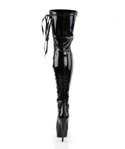 Pleaser Direct Delight 3050 Black Patent Thigh High Boots 8 Pleaser Direct Delight 3050 Black Patent Thigh High Boots