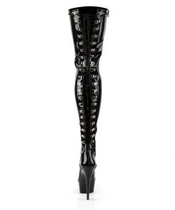 Pleaser Direct Delight 3063 Thigh High Boots Black Patent