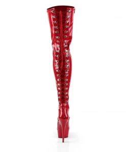 Pleaser Direct Larger Size Shoes Delight 3063 Thigh High Boots Red Patent