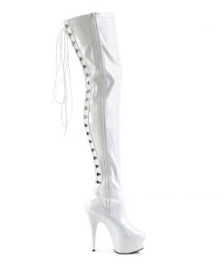 Pleaser Direct Delight 3063 Thigh High Boots White Patent Larger Size Shoes 9 Pleaser Direct Delight 3063 Thigh High Boots White Patent Larger Size Shoes